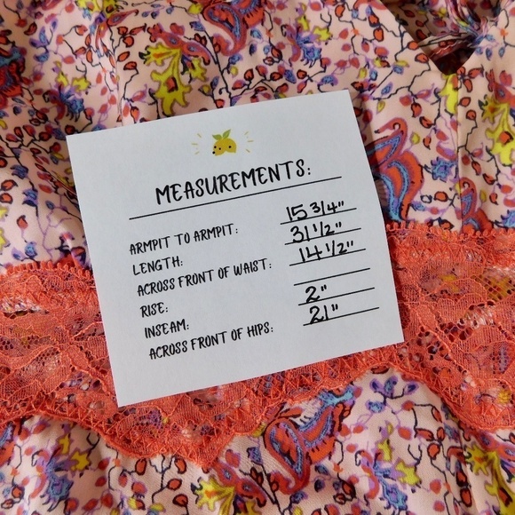 NWT!! Anthropologie FLOREAT Juniper Sleep Romper Floral Lace Paisley Lacey Small - Picture 15 of 15